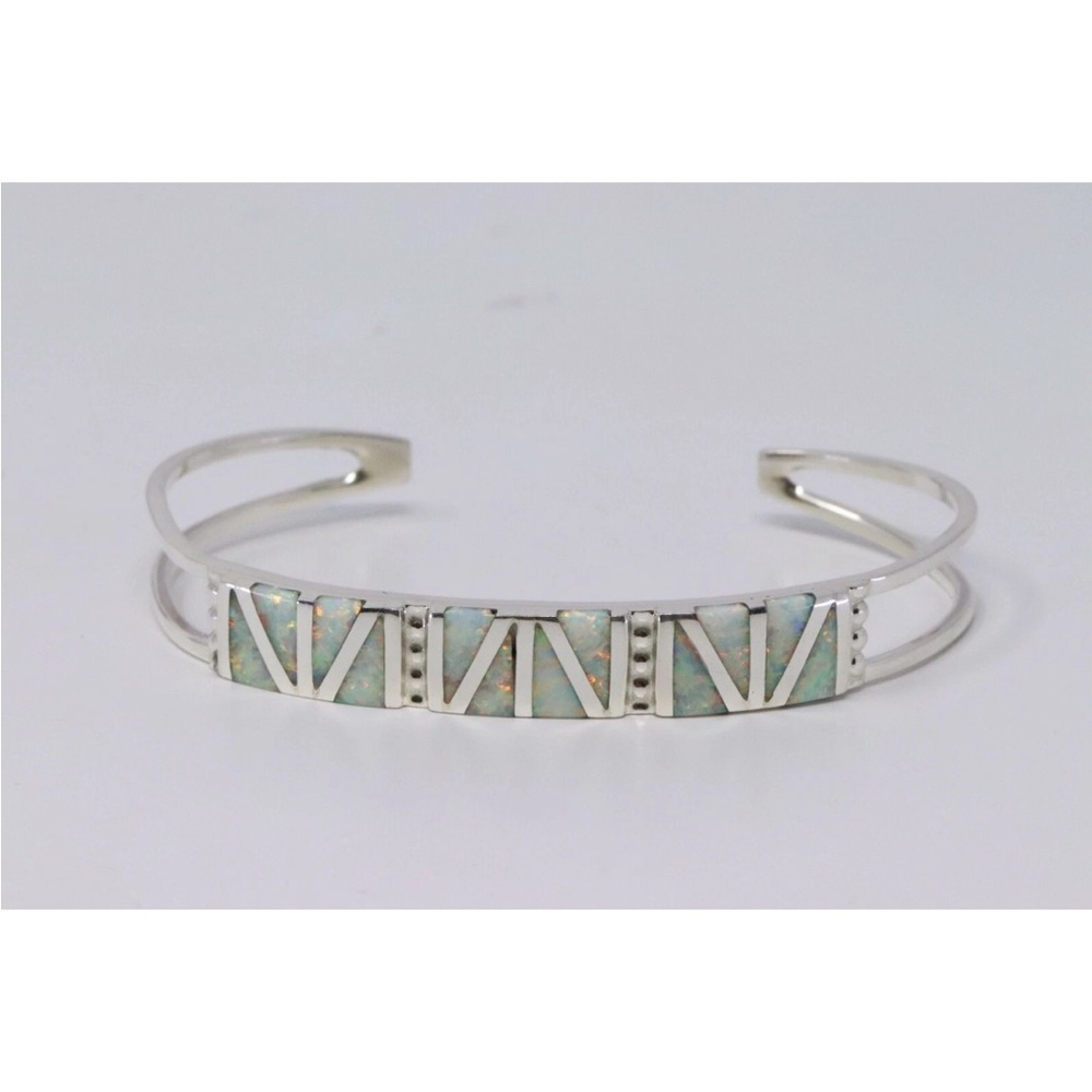 Zuni Opal and Turquoise Inlay Bracelet